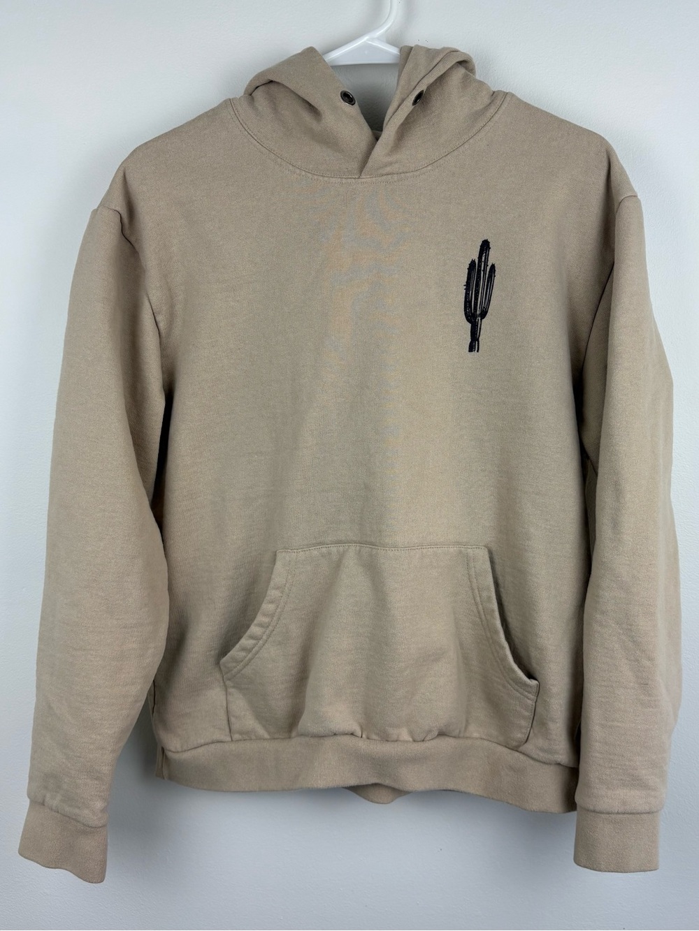 Call Your Mother Beige Cactus Hoodie Medium Good Condition 100% Cotton Unfussy